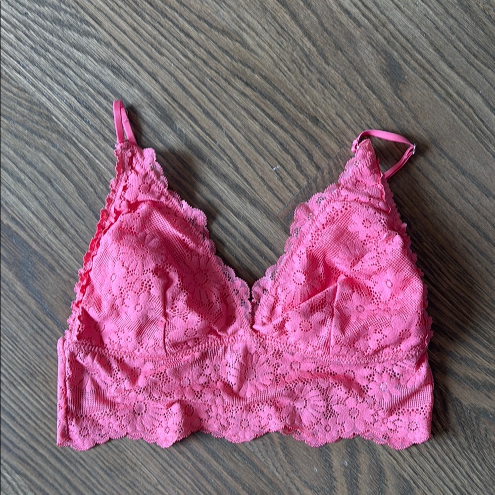NWOT Aerie Pink Floral Lace Bralette M